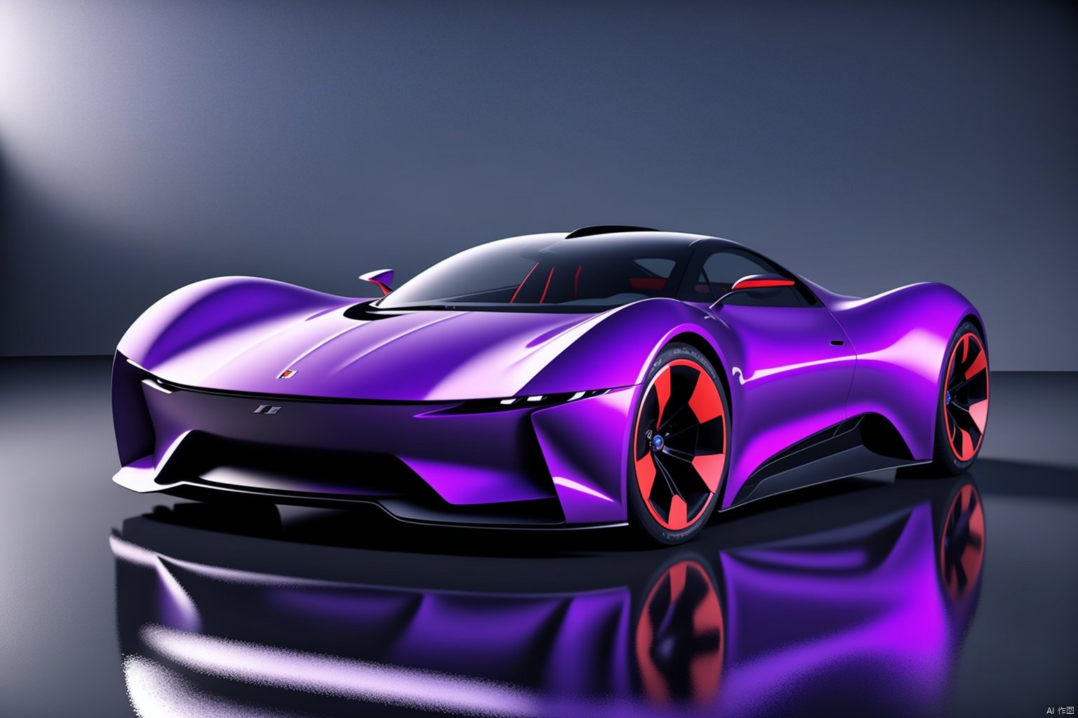 futuristic concept car,3D rendered exterior,purple metallic paint,industrial design,sleek silhouette,evanescent surface,high-quality,high-resolution,realistic reflections,photorealistic,Simple background,Light gradient,Photography,Realistic rendering,precise attention to detail,<lora:660447313082219790:1.0>