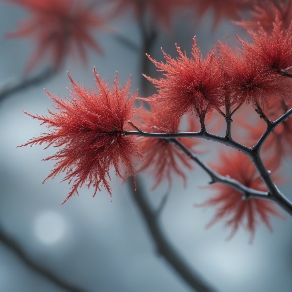 a red tree, Miki Asai Macro photography, close-up, hyper detailed, trending on artstation, sharp focus, studio photo, intricate details, highly detailed, by greg rutkowski