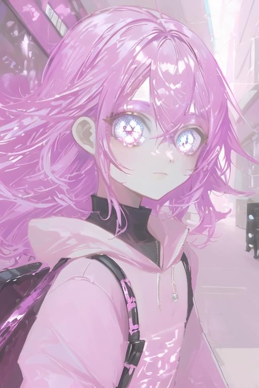 1girl,<lora:diamonds_style_v4_32_PALETTE:1.2>,d_style,pink hair,