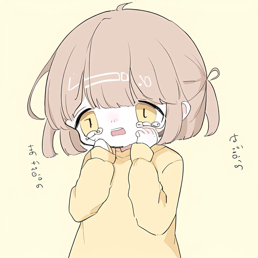 1girl,<lora:endearing_girl_v1_512_preview:0.6>,crying,yellow background,