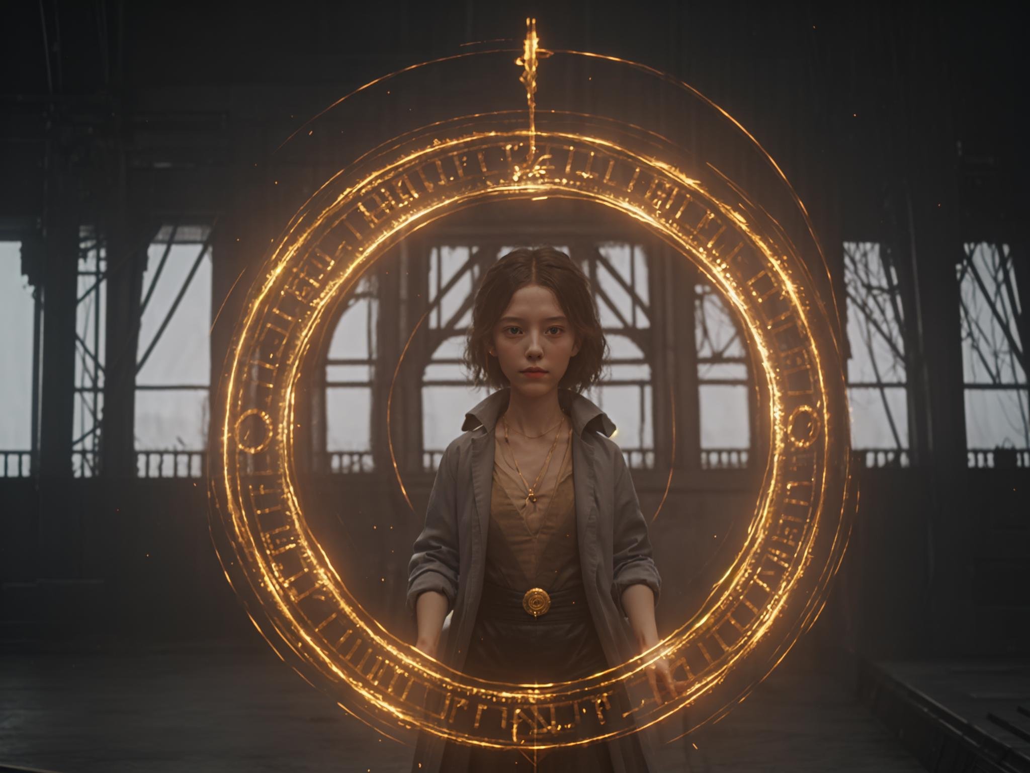 masterpiece,realistic,1girl is building a magic circle, <lora:magic_v3beta:0.55>,