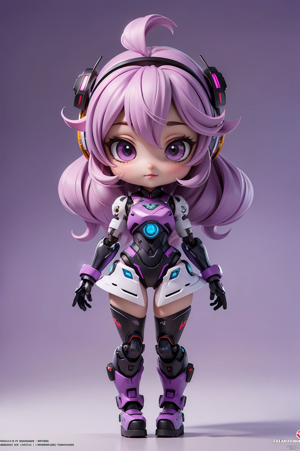  masterpiece, best quality,8K,official art, ultra high res,

1girl,chibi, full body, robot,
purple background