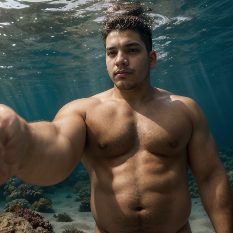 selfie 26yo dg_Miguel man, plump, tank top, stubble, confused, underwater <lora:dg_Miguel_v1:0.8>, 