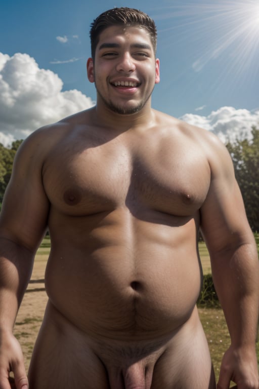 laughing smiling, A photograph, a 26yo dg_Miguel man, chubby:0.2, <lora:dg_Miguel_v1:0.8>, (in clouds), natural light, sharp focus, vivid colours, skin texture, unbuttoned shirt, photorealistic, hyperdetailed, <lora:lcm-lora-sdv1-5:1>