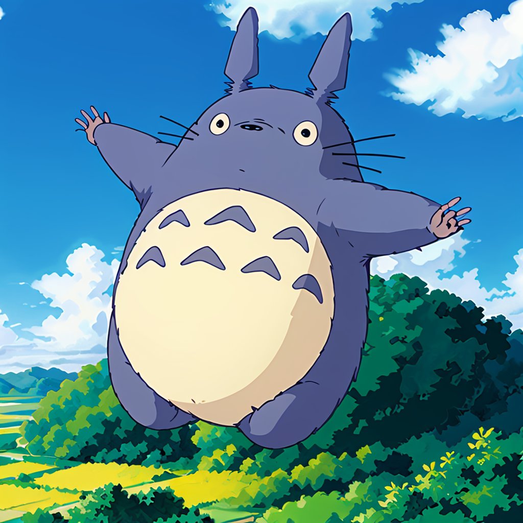 <lora:totoro001:0.7>,solo,big_totoro,flying,