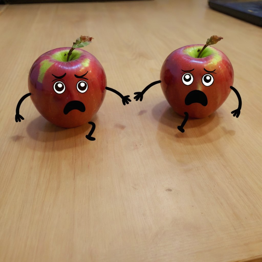 photo doodle, two apples