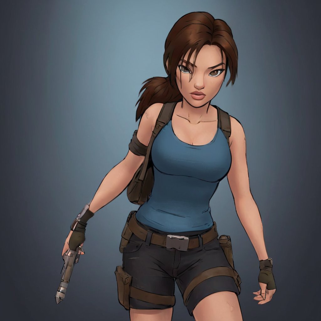 <lora:Jab:1.2>in the style of jab, 1girl, lara croft,masterpiece, best quality, super resolution, rich colors