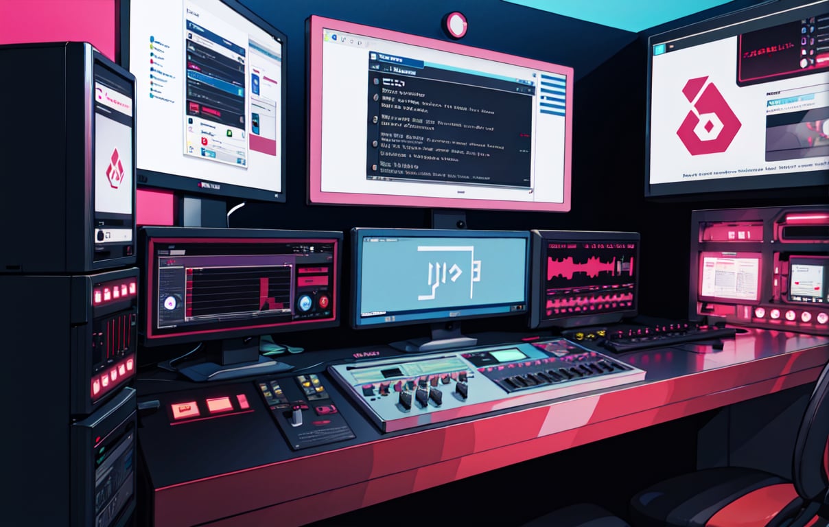 Cyberpunk style instrument console, display