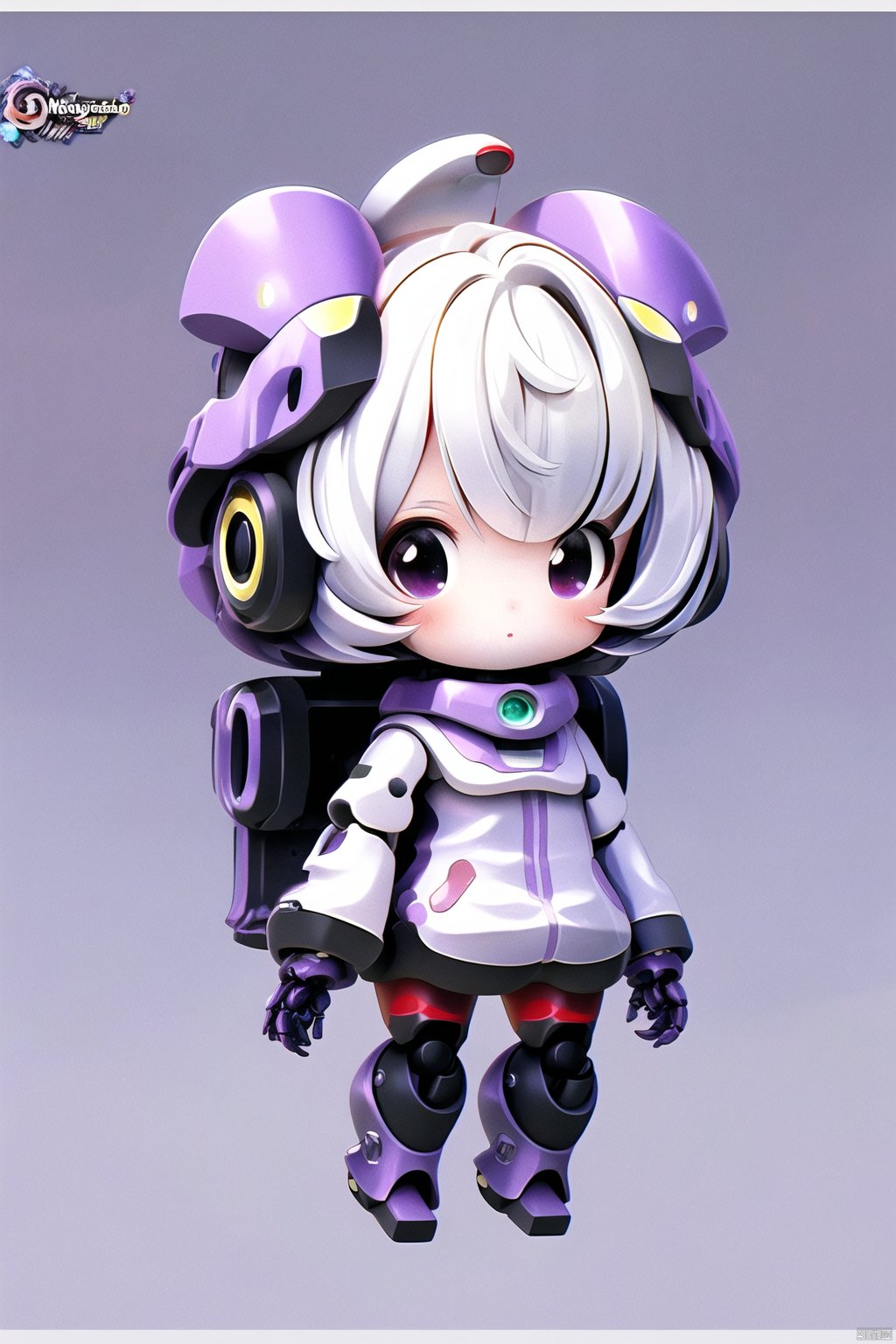  masterpiece, best quality,8K,official art, ultra high res,
1girl,chibi, full body, robot,purple background