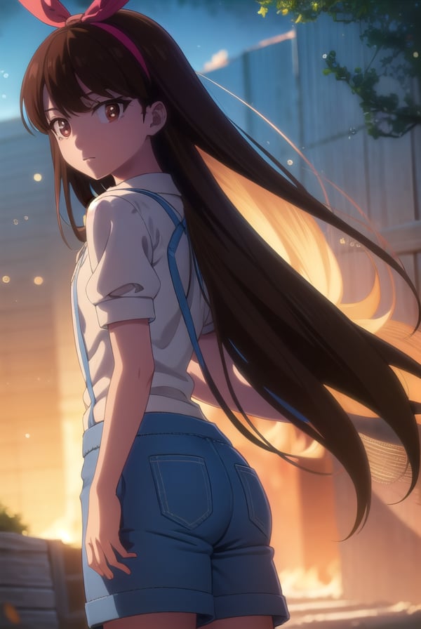 zombieanju, <lora:zom100 anju s1-lora-nochekaiser:1>,anju, long hair, black hair, (brown eyes:1.5), hairband, ribbon, hair ribbon,BREAK shirt, bow, white shirt, short sleeves, suspenders,BREAK outdoors, village, sun, sky, clouds,BREAK looking at viewer, (cowboy shot:1.5),BREAK <lyco:GoodHands-beta2:1>, (masterpiece:1.2), best quality, high resolution, unity 8k wallpaper, (illustration:0.8), (beautiful detailed eyes:1.6), extremely detailed face, perfect lighting, extremely detailed CG, (perfect hands, perfect anatomy),