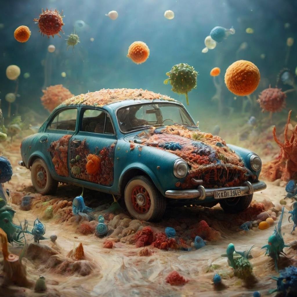 (masterpiece), mcrbe<lora:mcrbe2:1>,car, (surreal environment)