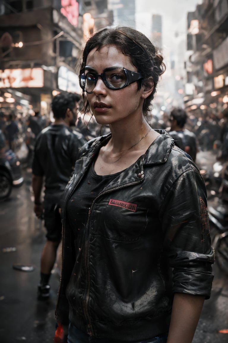 photorealistic, portrait of the cyberpunk couple  at the cyberpunk city at the street, cyberpunk goggles on their faces,  cyberpunk haircuts, bokeh , sharp focus, emitting diodes, smoke, artillery, sparks, racks, system unit, motherboard, by pascal blanche rutkowski repin artstation hyperrealism painting concept art of detailed character design matte painting, 4 k resolution blade runner, different vivid collors,1 girl,perfect