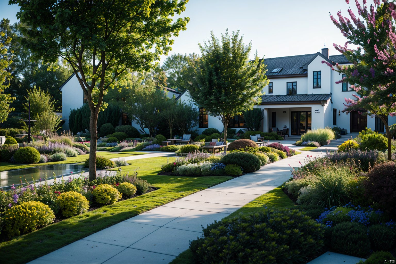 gravel road,
Ornamental Grass, landscape design,outdoor, beautiful garden, a modern castle, grand scene, a couple walking on the middle road, the flowers on both sides are blooming beautifully, the breeze blows by, the world is beautiful,((Best quality)),((Best quality)),((realistic)),((exterior view)),photo realistic,(masterpiece),orante,super detailed,intricate,photo like image quality, Ornamental Grass