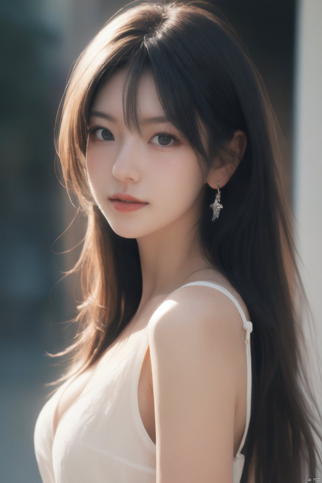  1girl,1girl,looking at viewer,RAW photo,photorealistic:1.37,realistic,highly detailed CG unified 8K wallpapers,thick body:1.1,straight from front,HQ skin:1.8,shiny skin,8k uhd,Fujifilm XT3,professional lighting:1.6,Immaculate skin,jujingyi,Cowboy lens,Upper body,soft lighting,film grain,high quality,white dress,bra,big boobs,white_skin,film sense,grainy,, pld