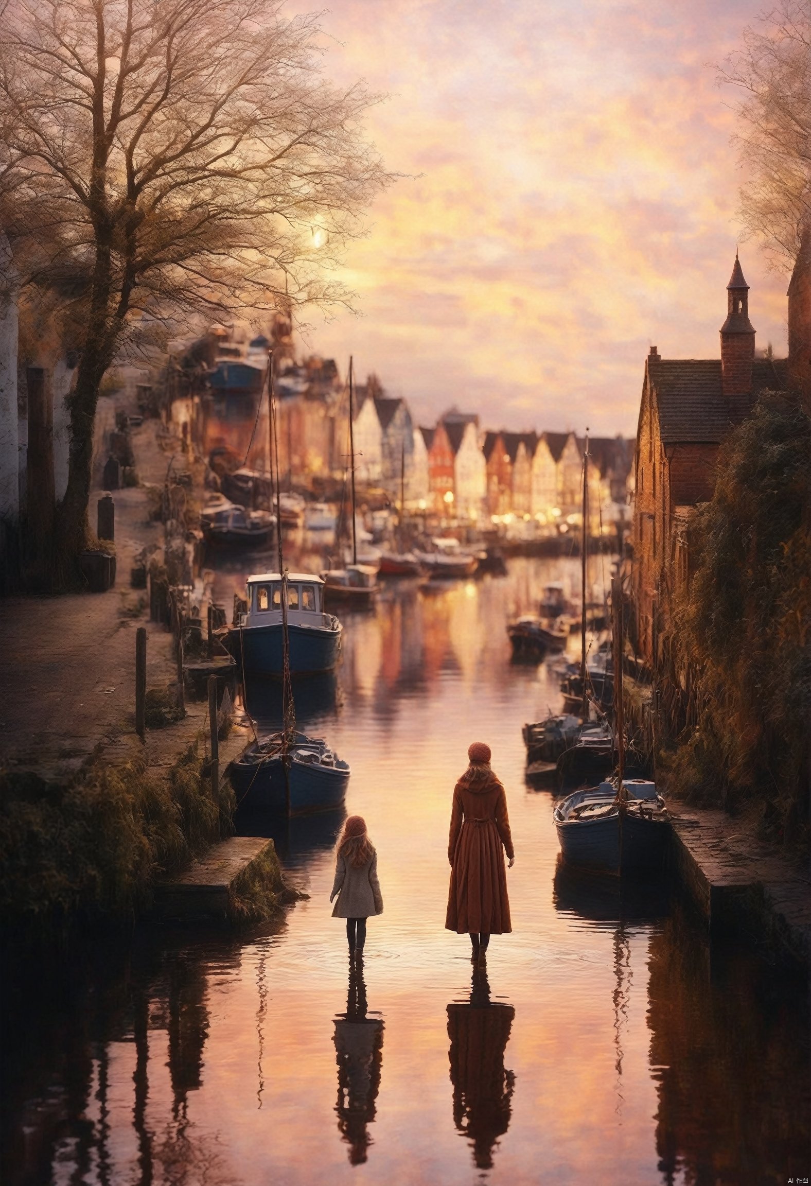 1girl,(best quality)+,(intricate detail)+,cold colour gamut,cinematic ambience,soft focus,atmospheric effects,in the cold harbour,