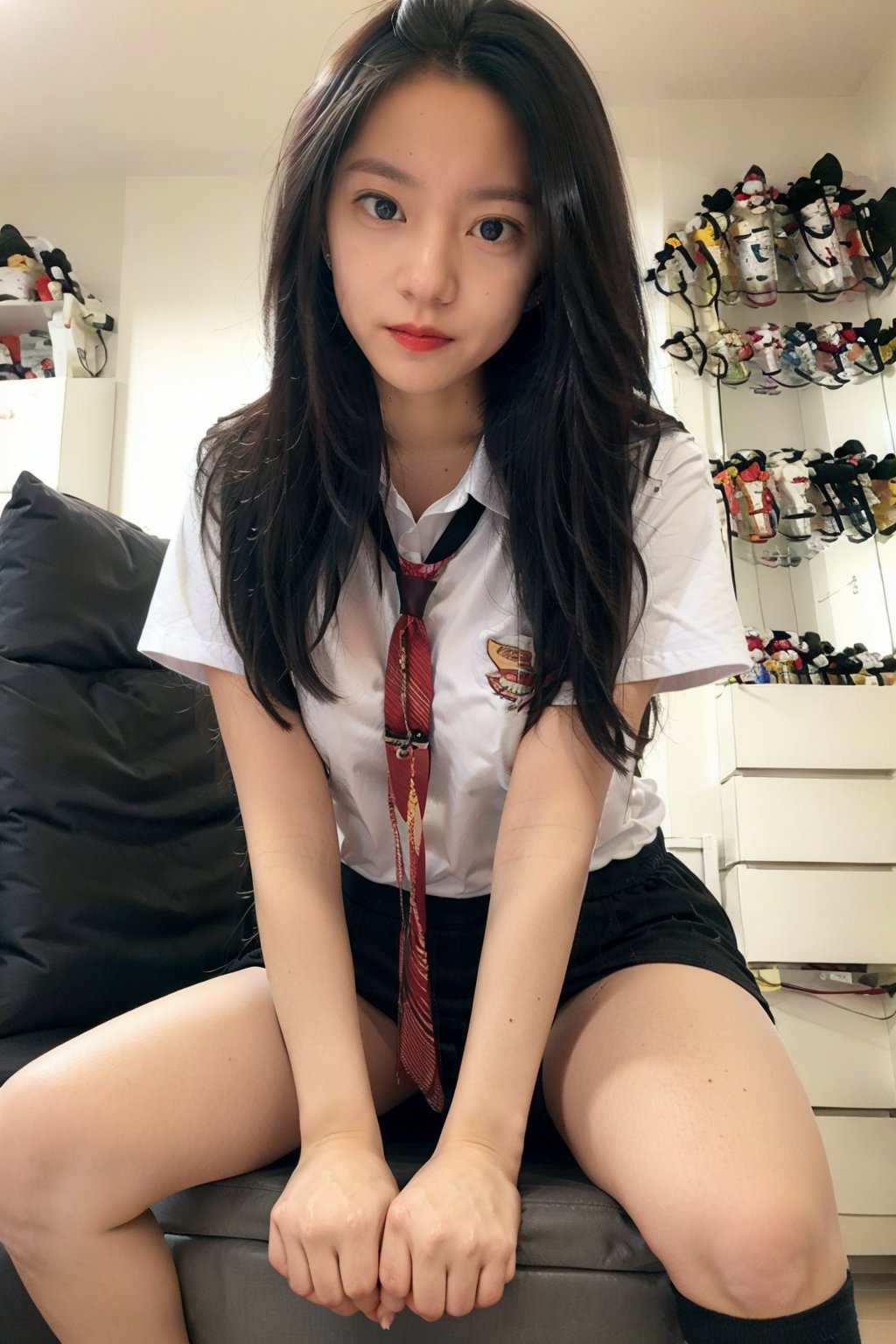 school uniform, uniform,knee