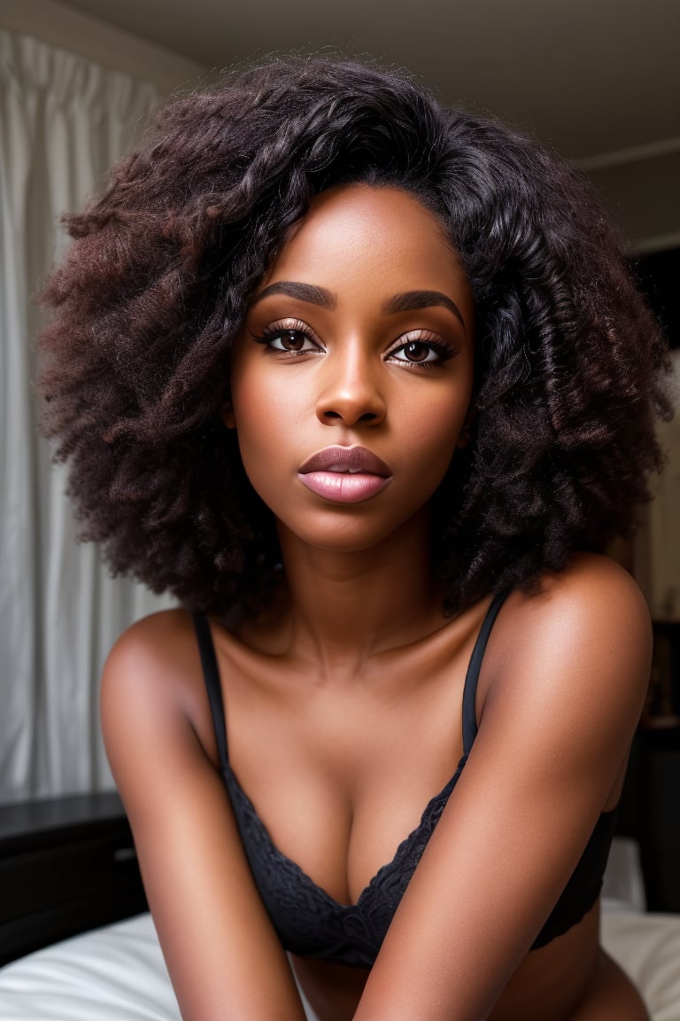 beautiful black woman, facing viewer