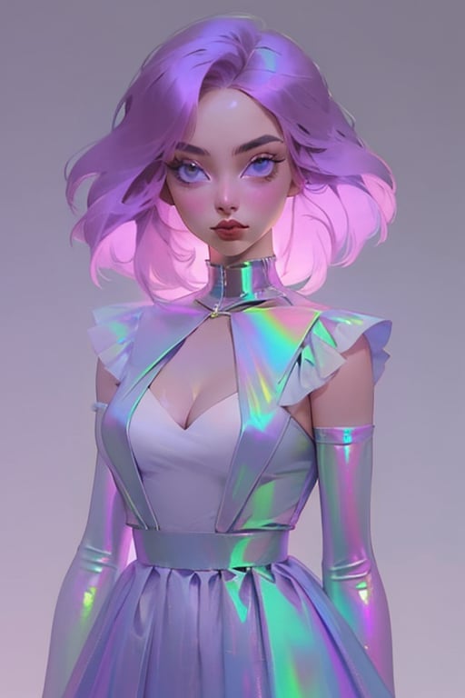 hologram skirt,portrait,(dress hologram:1.2), bioluminescent liquid,

post-Impressionist,Detailedface

1girl, solo, breasts, simple background, gloves, dress, cleavage, pink hair, purple hair, elbow gloves, medium hair, white dress, purple background, v arms, purple theme, chromatic, chromatic hair,chromatic dress,chromatic gloves,