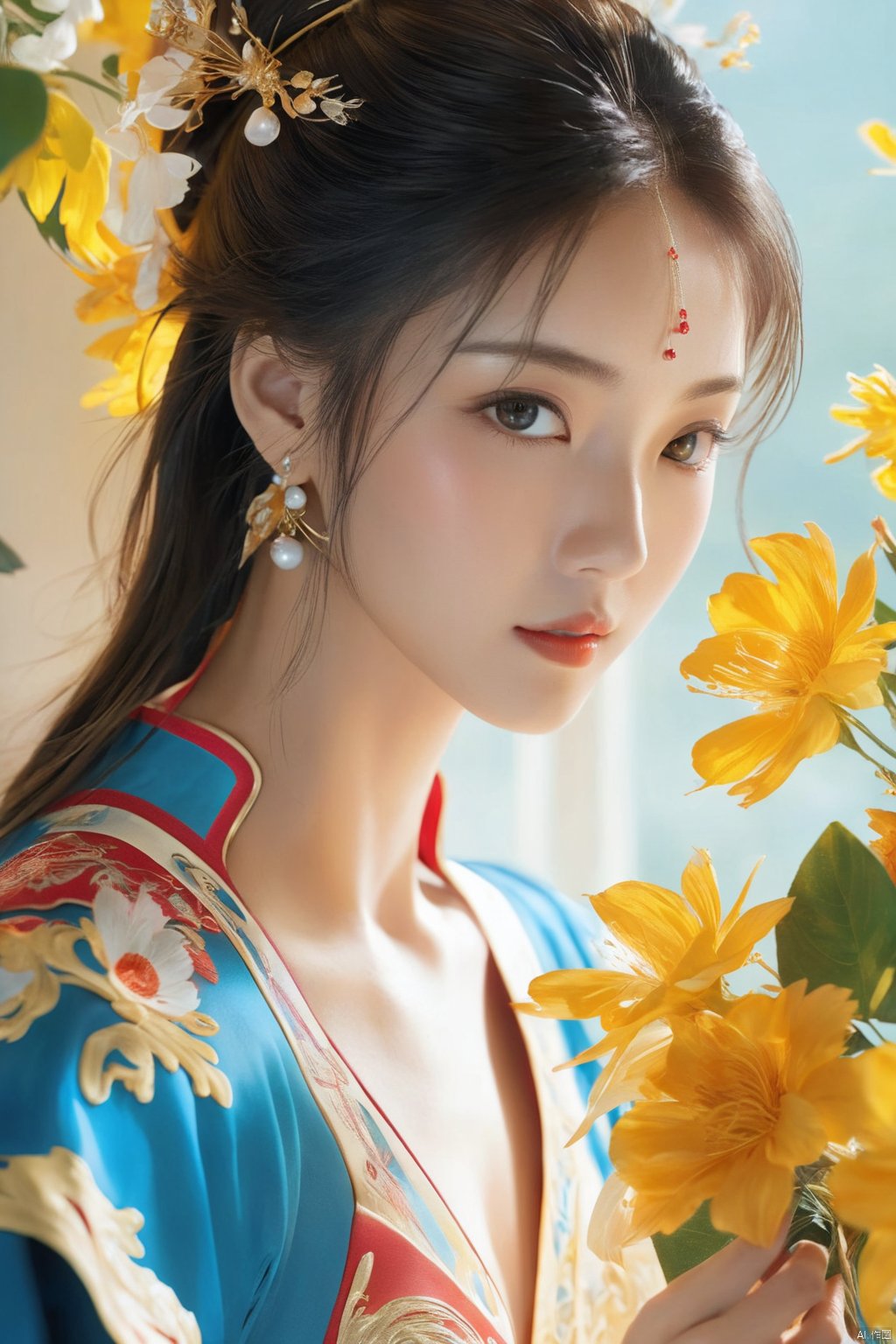  (one cute Extremely beautiful girl:1.2), (best quality, masterpiece:1.3), 8k, RAW, dalcefo, high resolution illustration, coloful, intricate details,cinematic light, , HUBG_Beauty_Girl, GUOFENG, MEINV