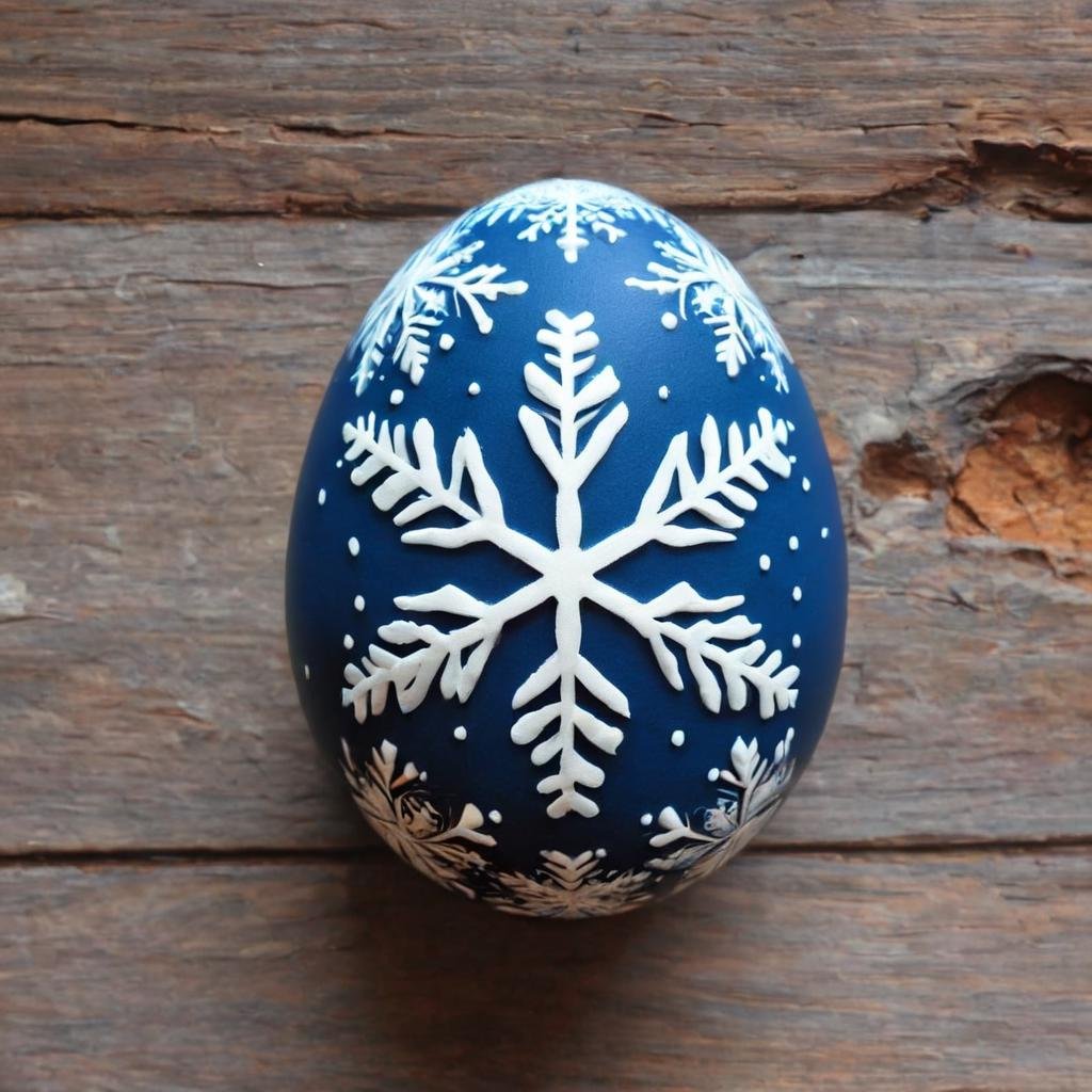 egg, a snowflake, winter, egg-art <lora:egg-art-000006:0.9>