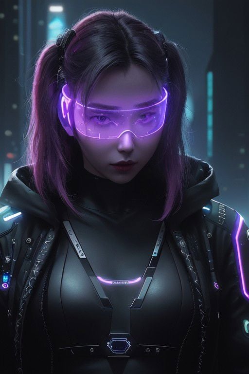 ((masterpiece:1.2,top quality)),woman, 4K, futuristic led glasses, cyberpunk glasses