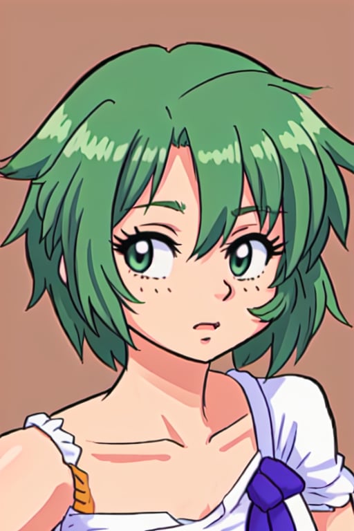 ca3, portrait, girl, solo, green hair, detailed eyes, green eyes, pretty girl, young, amazing art, drawn by a master, trending on pixiv,,<lora:659111690174031528:1.0>