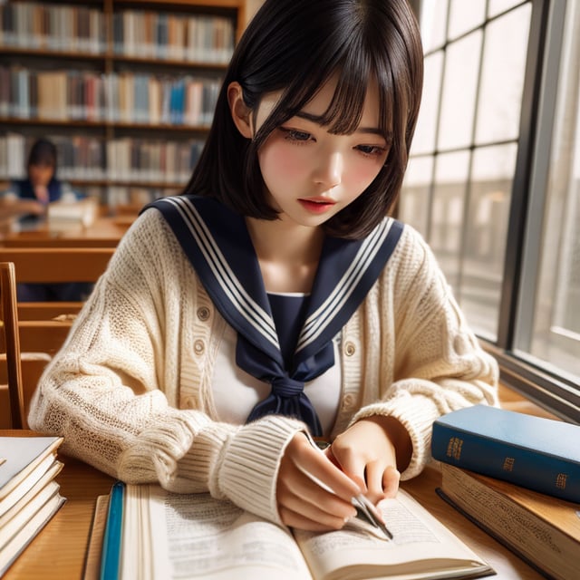 best quality,  ultra detailed 8k cg render,  masterpiece,  high resolution,  extremely detailed,  natural lighting, 1 girl,  A female student reads a book in the classroom,<lora:EMS-12225-EMS:-0.400000>,<lora:EMS-257474-EMS:0.800000>