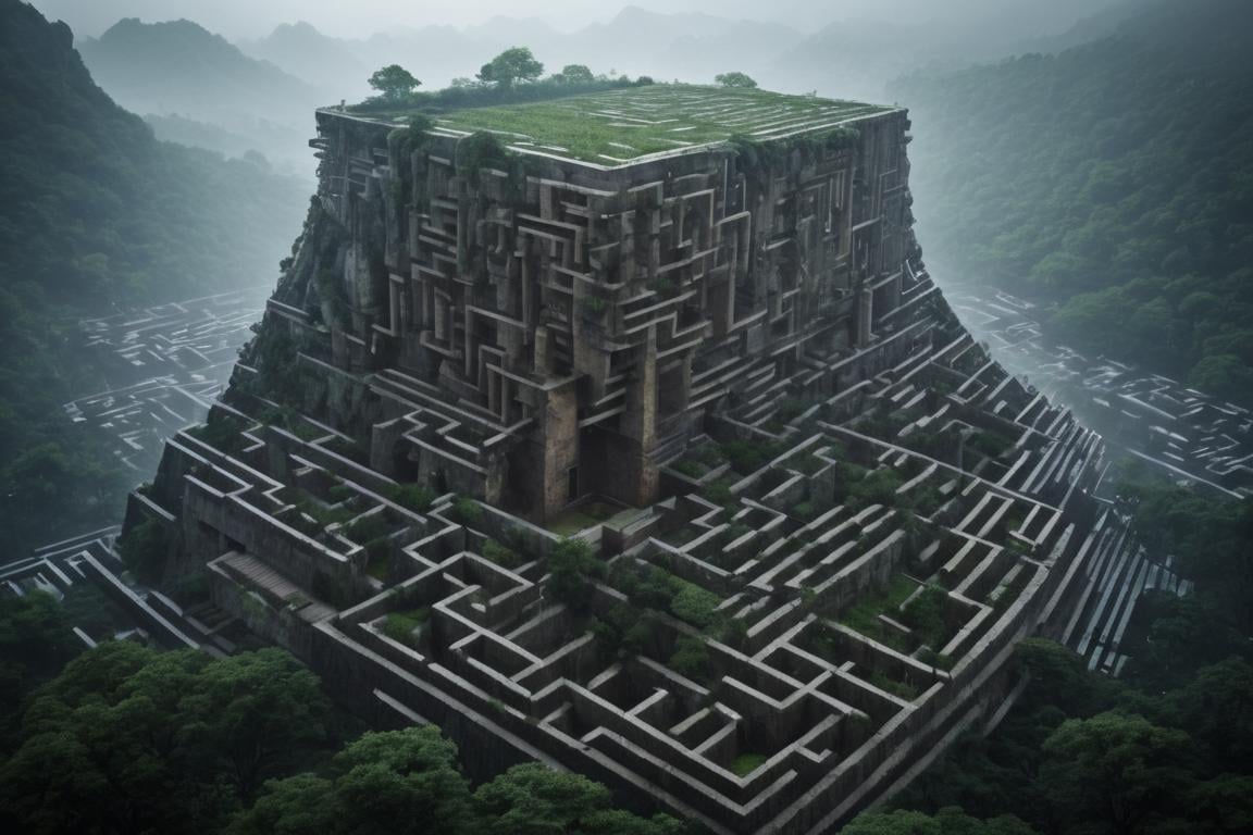 (FIRST PEOPLE PERSPECTIVE VIEW,  marvellous settlement,  spectacular ruins,  stonewalls,  maze:1.8), (settlement hidden in a cave dwelling:1.5), (Son Doong|sinkhole|underground_cave welling:1.4), (landscape architecture,  brutalist architecture:1.3), (large file,  super realistic,  4k,  8K,  16k,  FHD,  HD,  VFX,  perfect,  photograpy,  super high resolution,  cinematic photography:1.1), (extra long shot,  wide-angle lens,  POV,  DOF:1.2),  rich shadow, (harmonious color:1.1),  night,  lowlight,  lightless,  nightview, FUTURE_URBAN,  Apartment , furure_urban, future_skyline, urban,  badweather,  dark clouds,  horizontal decorative,  dark theme, city, badweather, dark clouds,  (dark theme:1.5), ,  heavy rain,  (raindrop details:1.4), , caveruinsPOV,  more detail XL,  science fiction,  extremely detailed structure,  futureurban, futureskyline, caveruinsPOV, cliffbuilding, extrusionbuilding,<lora:EMS-59651-EMS:0.700000>,<lora:EMS-254948-EMS:0.200000>,<lora:EMS-257652-EMS:1.200000>