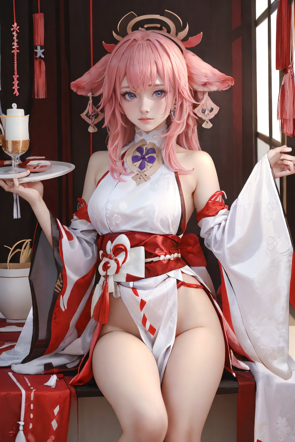 1girl,solo,(cowboy shot:1.2),<lora:GoodHands-手beta2:1>,<lora:0060 bachong_v1:0.8>,ruanyi0060,japanese clothes,sandals,wide sleeves,bare shoulders,hair ornament,, (masterpiece, best quality, hires, high quality, by professional artist, ultra detailed, extremely detailed, absurdres, incredibly resolution:1.2), good hands, perfect hands,