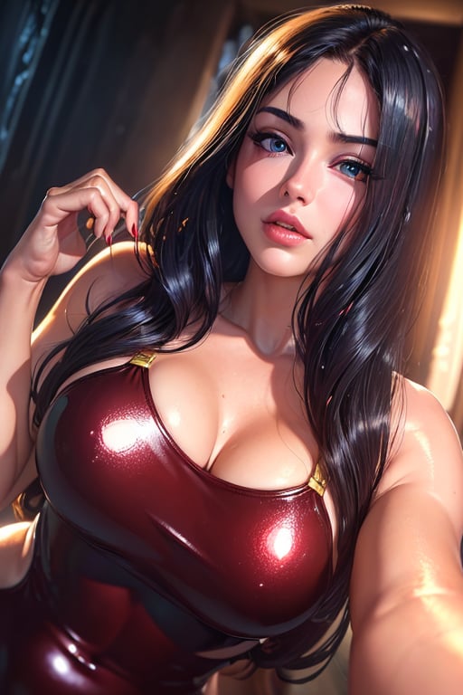 (stunning ultra 8k detailed:2), 1 girl, ((perfect eyes)), (detailed face:1.4), (realistic:1.3), black hair, ((wavy hair)), ((round, small, erect breasts)), slender composure, tasty sexy and provocative figure, blue eyes ((perfect hands)), ((well drawn fingers)), ((well done, and long nails)), ((well erect and firm breasts)), ((well drawn left hand and right hand:1.4), ((fingers with long and perfect nails)), ((swimsuit, two-piece)), toned and plump legs, ((full and erotic lips, quite shiny)), depth of field , ((inside a room)), ((sexy model)), realistic girl, full body shot, large file size, ((flirting in front of the camera)), excellent image quality.