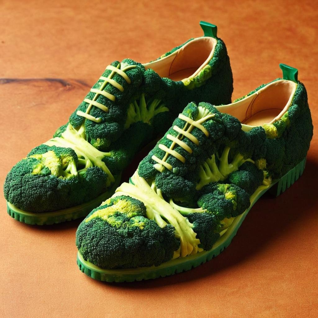 masterpiece, best quality, shoes made out of brccl<lora:brccl:1>   