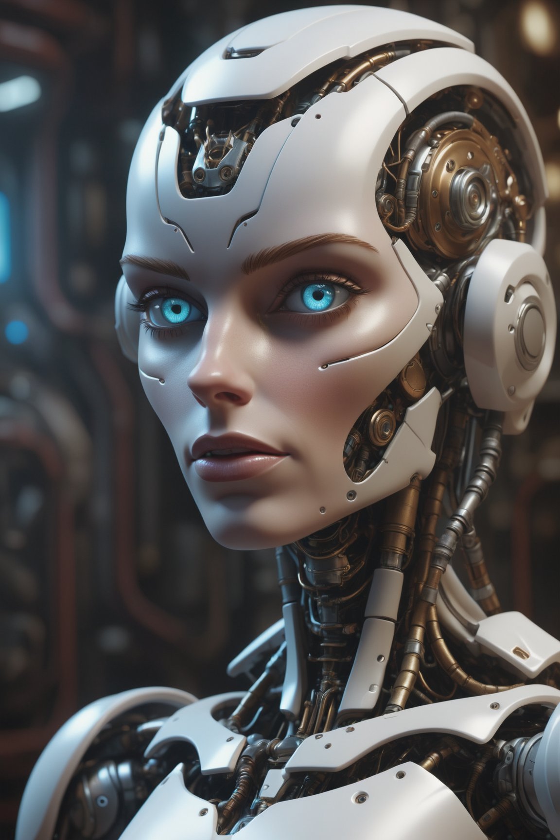 The most amazing dream you ever had about the beautiful female robot android robot face, hyper realistic, ambient lighting, concept art, intricate, hyper detailed, smooth, dynamic volumetric lighting, octane, cinematic, high quality, high resolution, 4 k, cgsociety, rutkowski, gurney, mignola, craig mullins, val