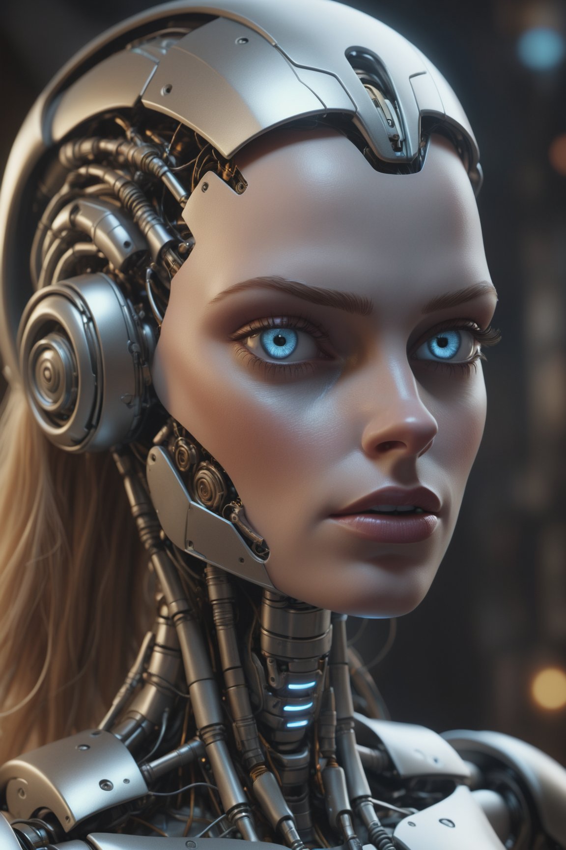 The most amazing dream you ever had about the beautiful female robot android robot face, hyper realistic, ambient lighting, concept art, intricate, hyper detailed, smooth, dynamic volumetric lighting, octane, cinematic, high quality, high resolution, 4 k, cgsociety, rutkowski, gurney, mignola, craig mullins, val