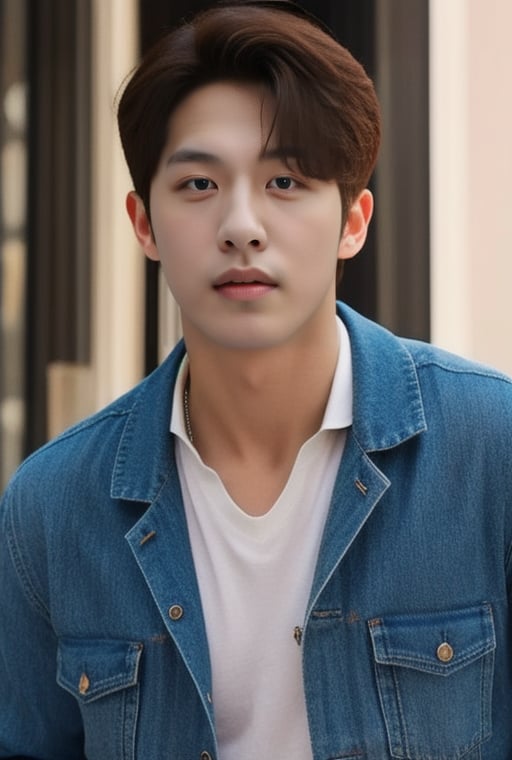 1boy,  20 years old,  korean,  black hair,  light brown eyes,  man of incredible beauty,  extremely handsome,  very beautiful,  (Cowboy-shot:1.2),<lora:EMS-259741-EMS:1.000000>