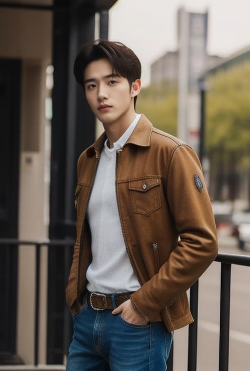 1boy,  20 years old,  korean,  black hair,  light brown eyes,  man of incredible beauty,  extremely handsome,  very beautiful,  (Cowboy-shot:1.2),<lora:EMS-259741-EMS:1.000000>