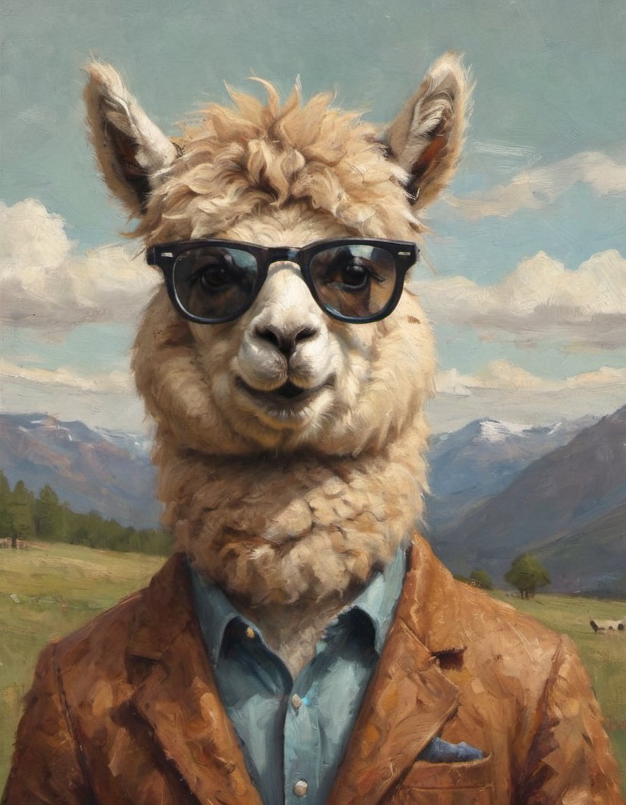 hipster alpaca with sunglasses magazine cover photography this guy is so pretentious!