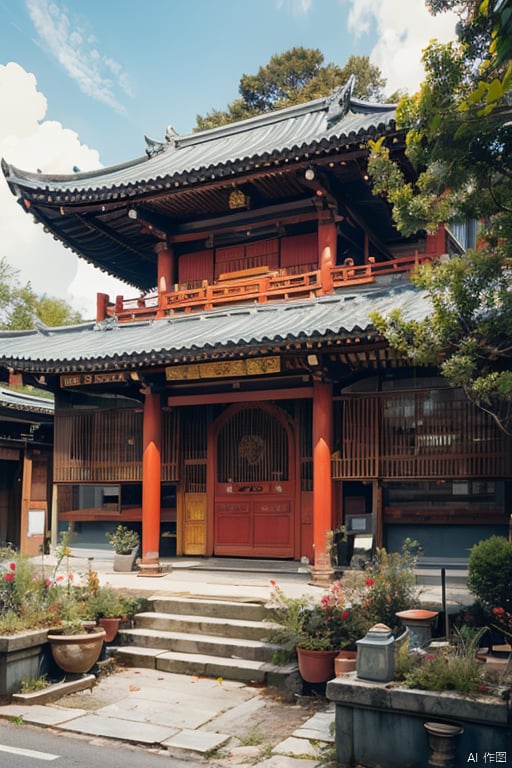  Best quality, masterpiece, official art,
east asian architecture,dofas, myinv