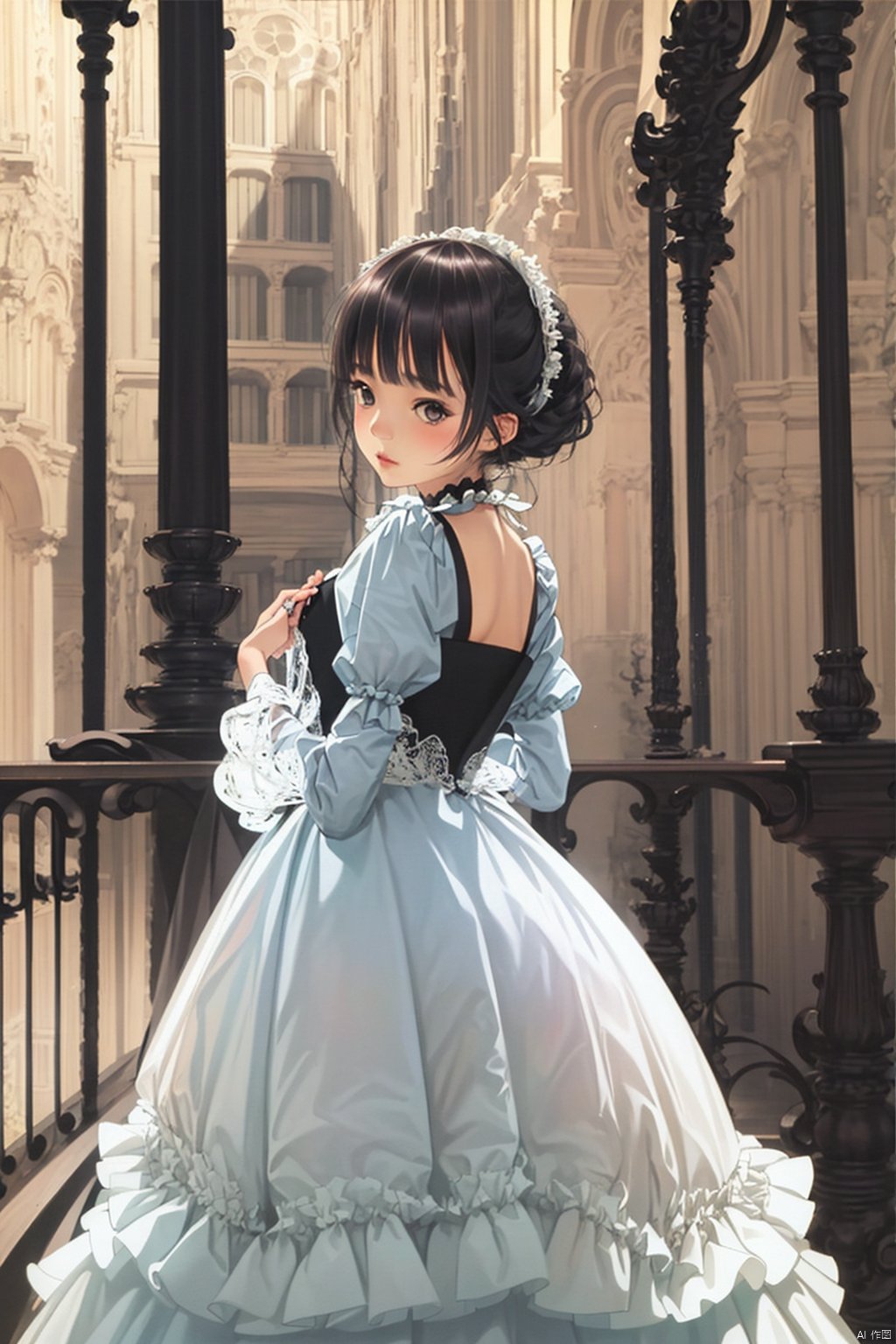  1girl, rixiang,simple background,white dress,lolita fashion, (((masterpiece,best quality))),((good structure,Good composition,good atomy)), ((clear, original,beautiful)), WTRX