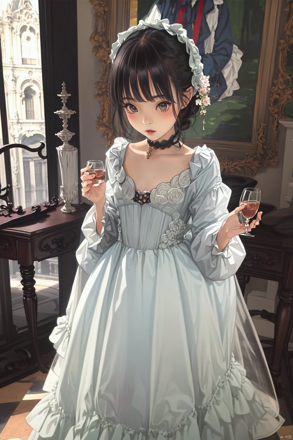  1girl, rixiang,simple background,white dress,lolita fashion, (((masterpiece,best quality))),((good structure,Good composition,good atomy)), ((clear, original,beautiful)), WTRX