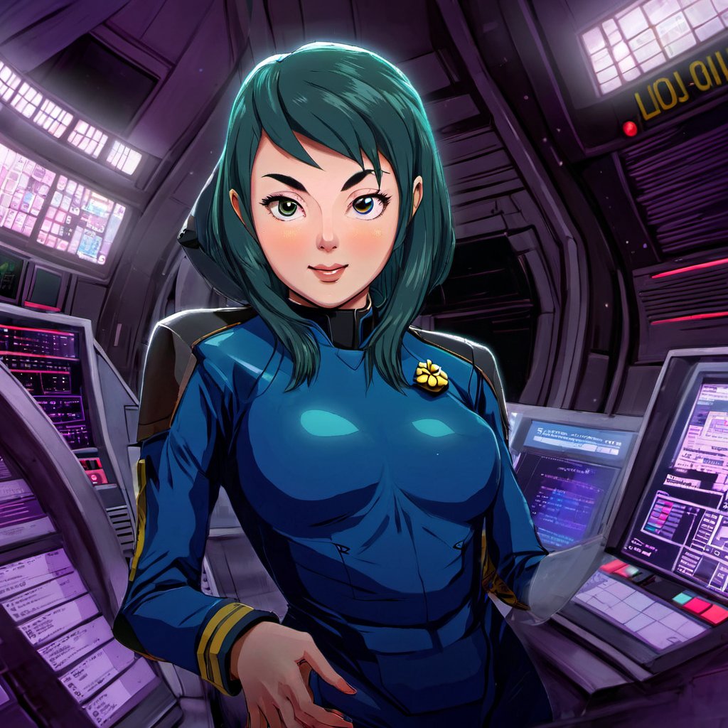 cutepet, 1girl, starship captain, masterpiece, best quality, anti-aliasing, limited palette, super resolution, rich colors, sfw