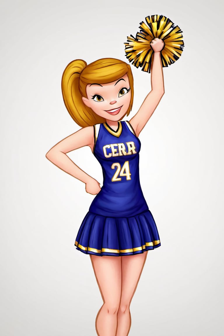 dr24jab, 1girl, cheerleader, simple background