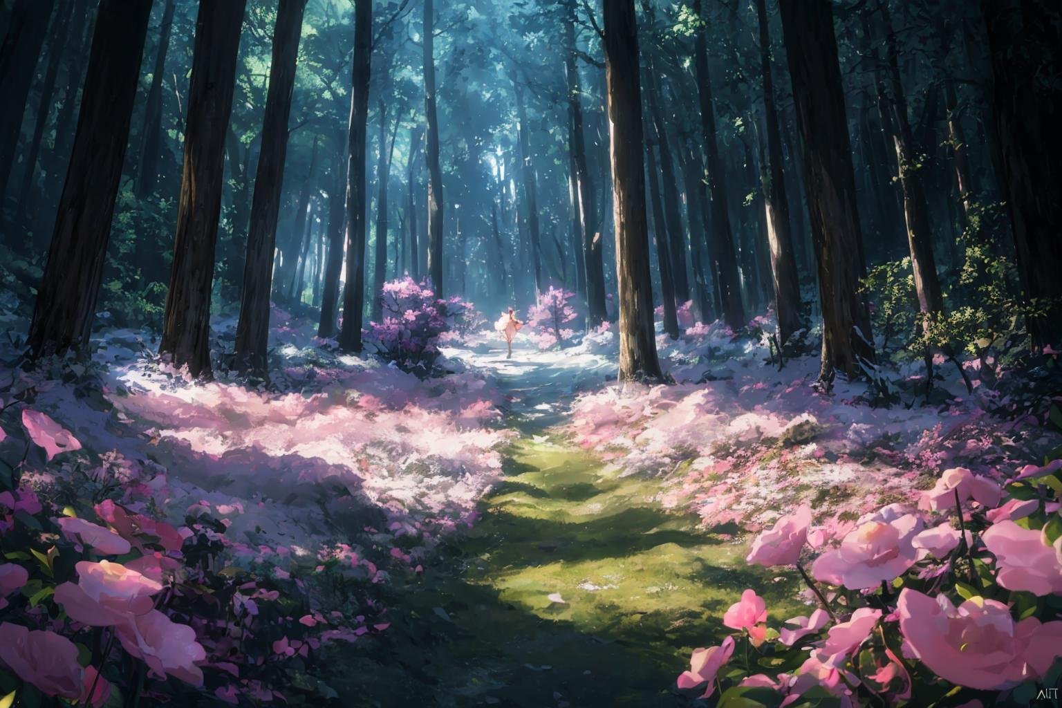 masterpiece, best quality, high quality,extremely detailed CG unity 8k wallpaper, An enchanting and dreamy scene of a fantasy forest, with towering trees, glowing mushrooms, and hidden fairy glens, creating a sense of mystique and enchantment, artstation, digital illustration, intricate, trending, pastel colors, oil paiting, award winning photography, Bokeh, Depth of Field, HDR, bloom, Chromatic Aberration ,Photorealistic,extremely detailed, trending on artstation, trending on CGsociety, Intricate, High Detail, dramatic, art by midjourney,no humans,