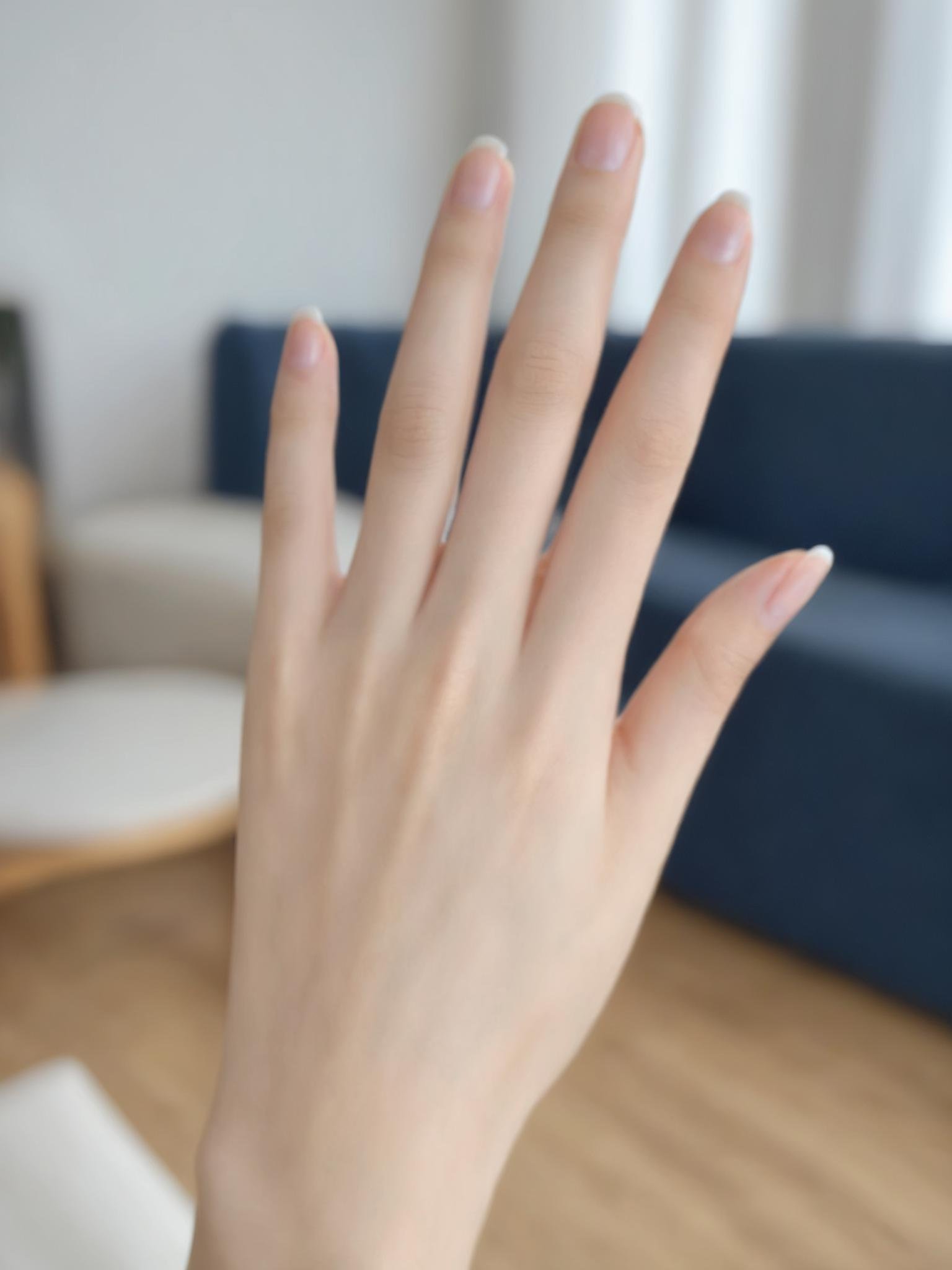 blurry, solo, indoors, blurry background, pov, close-up, depth of field, fingernails,best quality,high resolution,photo_\(medium\),photorealistic,realistic,finely detail,extremely detailed, <lora:hanfengsheyingXL-000016:0.65>