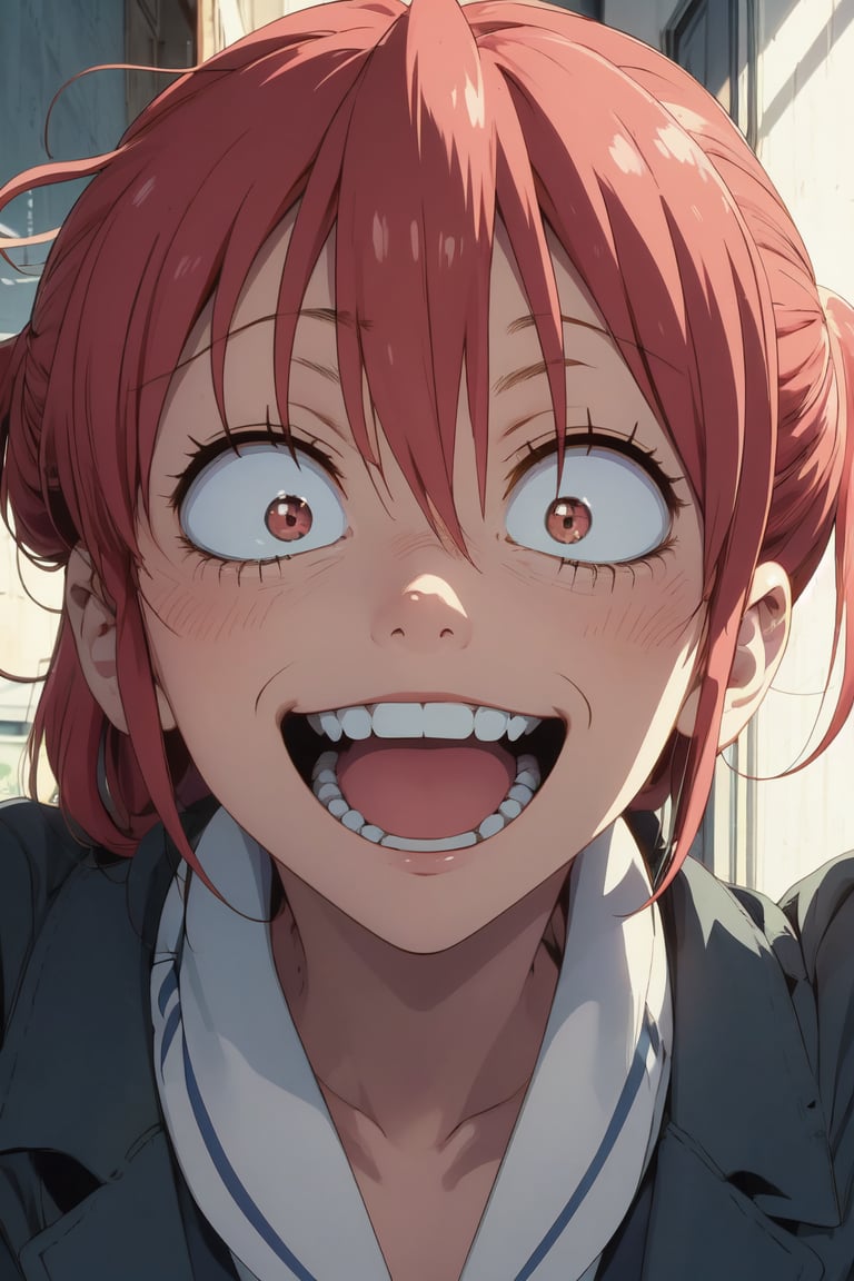 Crazy face, crazy laugh, crazy eyes, strong shadows, detailed face,kobayashi