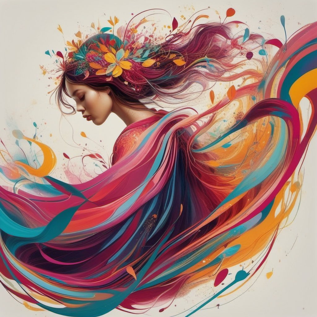 1girl, illustrative composition, flowing movement,Decora_SWstyle