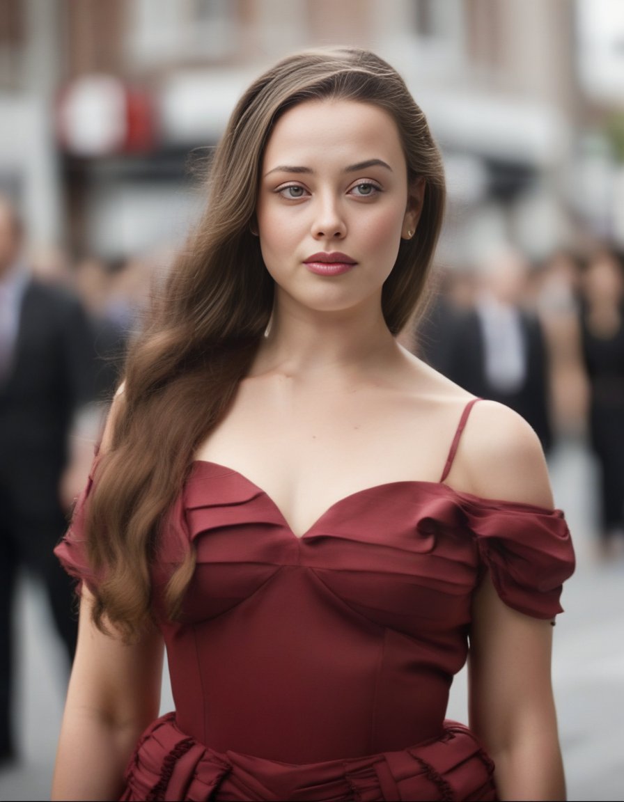 KatherineLangford,<lora:KatherineLangfordSDXL:1>,age 30,  film grain, movie scene snapshot, long brown hair, wearing gala dinner dress, upper body, close up, waving goodbye, looking at viewer, front facing camera, motion blur, depth of field, exceptional detail