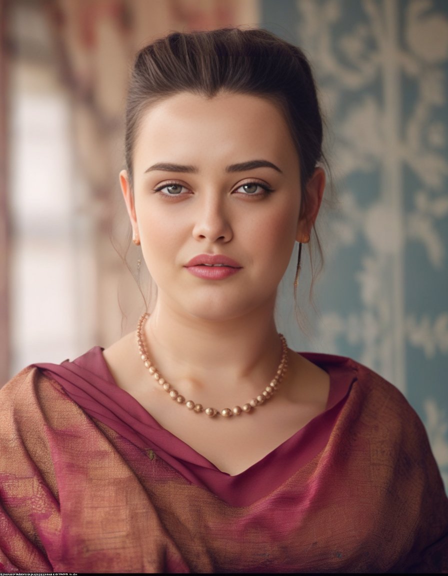 KatherineLangford,<lora:KatherineLangfordSDXL:1>,woman wearing saree, background blur, portrait, sharp, detailed, uhd, realistic, masterpiece