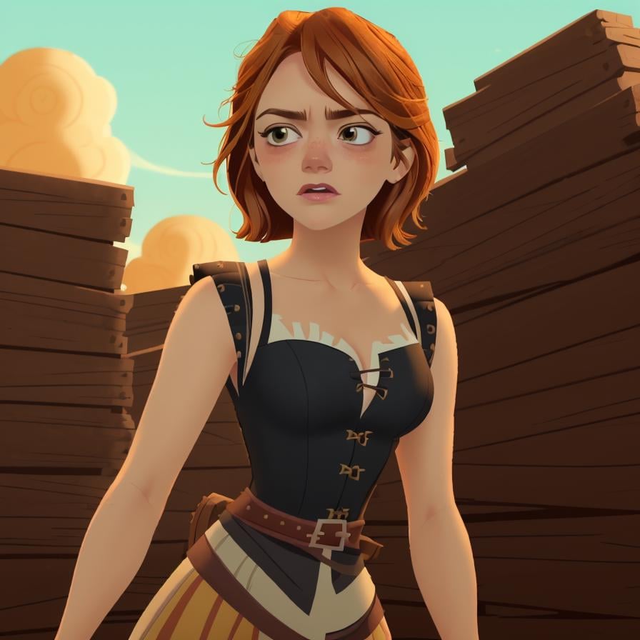 tangledadventure, Emma Stone <lora:TangledAdventure_2:1>