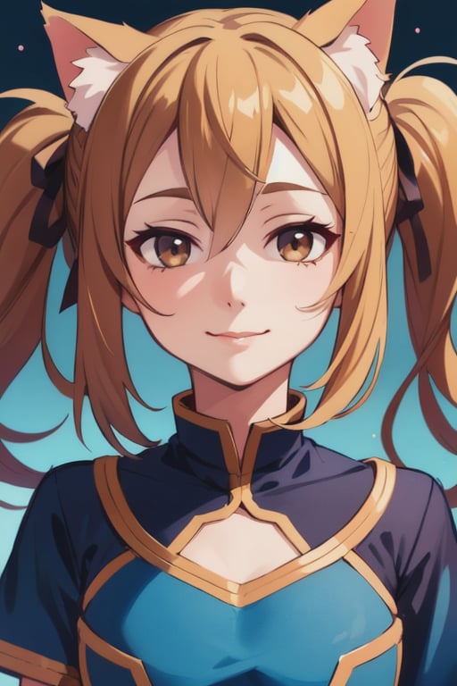 (Photo:1.3), highdetail, Silica_ALO, solo, smile, portrait, twin ponytails, cat ears, (acclaimed, alluring, captivating, exciting, gorgeous, striking:1.3), beautiful, (highly detailed, high quality:1.3)