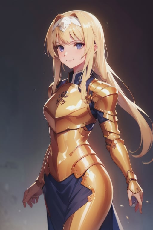 (Photo:1.3), highdetail, Alice_Zuberg, golden armor, solo, smile, (acclaimed, alluring, captivating, exciting, gorgeous, striking:1.3), beautiful, (highly detailed, high quality:1.3)